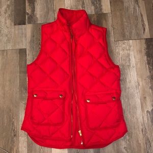 J Crew red puffer vest. Size XS.